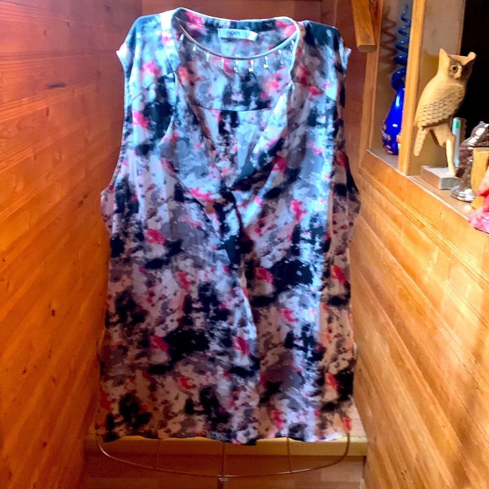 Tie Dye Style Short Sleeve Blouse